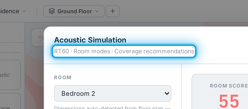 The room score and recommendations.